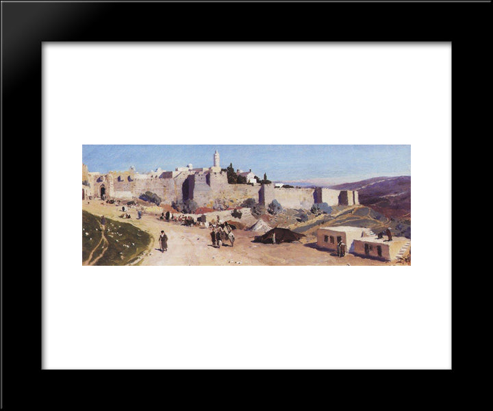 Jerusalem From The West. Jaffa Gate And The Citadel. 20x24 Black Modern Wood Framed Art Print Poster by Polenov, Vasily