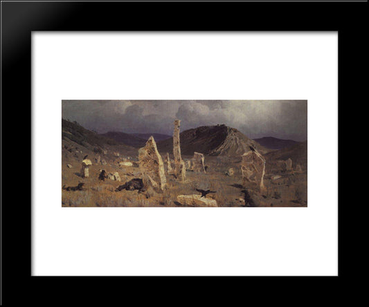 Killed Soldier. Near The Village Of Mechka. 20x24 Black Modern Wood Framed Art Print Poster by Polenov, Vasily