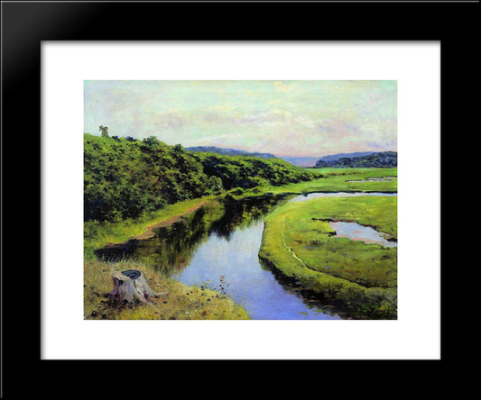 Klyazma River. Zhukovka. 20x24 Black Modern Wood Framed Art Print Poster by Polenov, Vasily