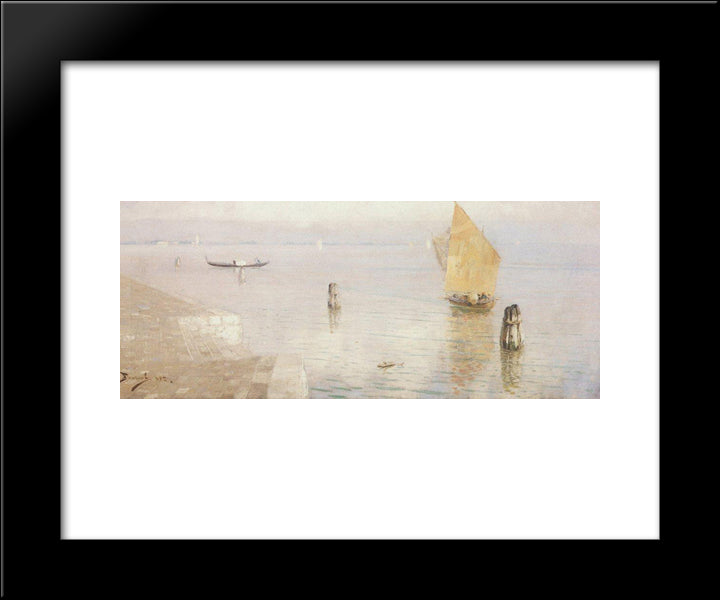 Laguna. Venice. 20x24 Black Modern Wood Framed Art Print Poster by Polenov, Vasily