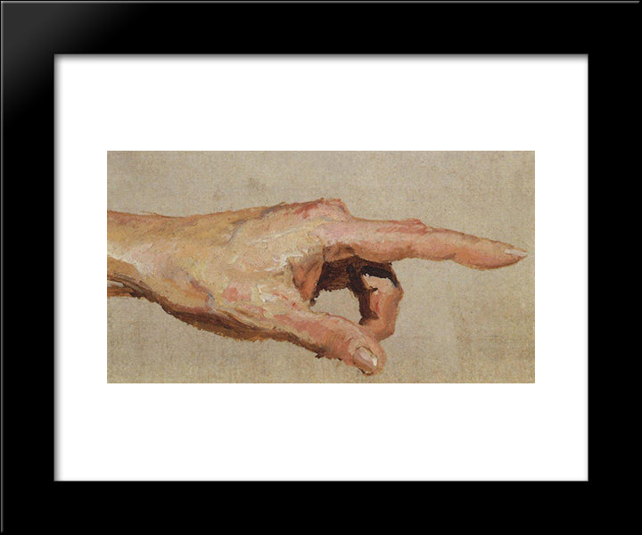 Left Hand With The Index Finger 20x24 Black Modern Wood Framed Art Print Poster by Polenov, Vasily