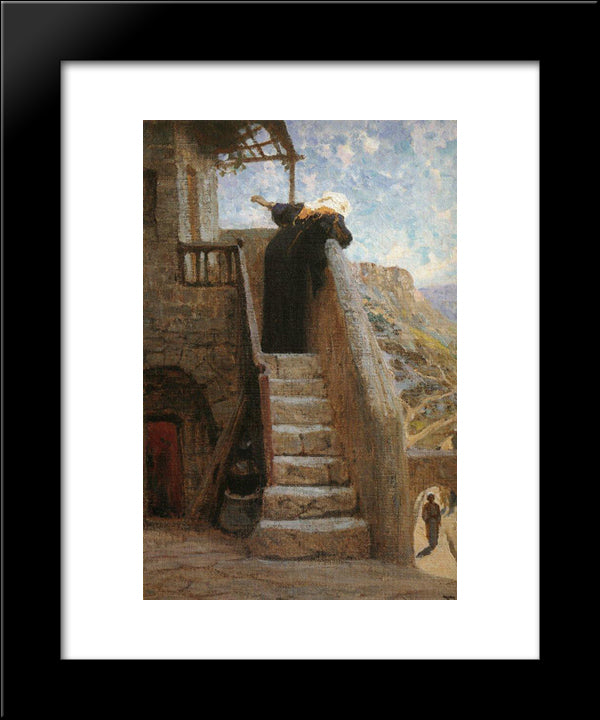 Martha Received Him Into His House 20x24 Black Modern Wood Framed Art Print Poster by Polenov, Vasily