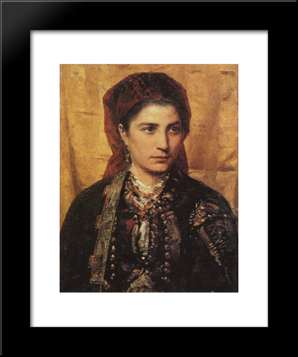 Montenegrin Girl 20x24 Black Modern Wood Framed Art Print Poster by Polenov, Vasily