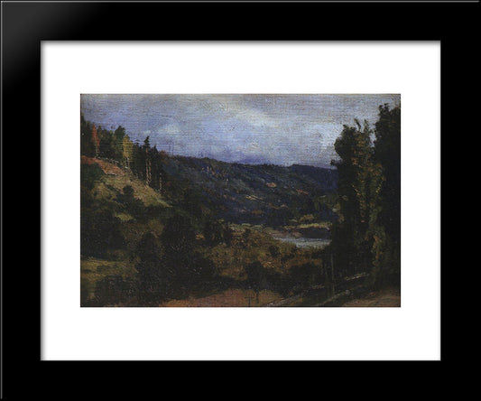 Mountainous Riverbank Of Oyat 20x24 Black Modern Wood Framed Art Print Poster by Polenov, Vasily