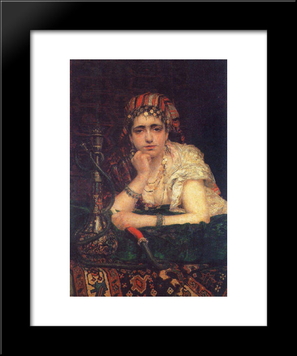 Odalisque 20x24 Black Modern Wood Framed Art Print Poster by Polenov, Vasily