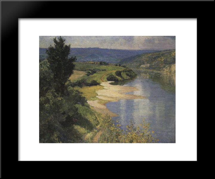 Oka. Summer. 20x24 Black Modern Wood Framed Art Print Poster by Polenov, Vasily