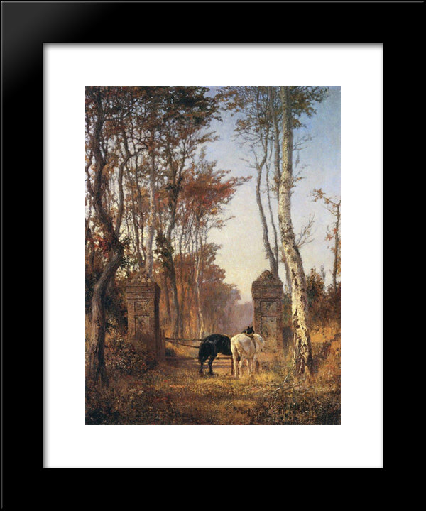 Old Gates. Normandy. 20x24 Black Modern Wood Framed Art Print Poster by Polenov, Vasily