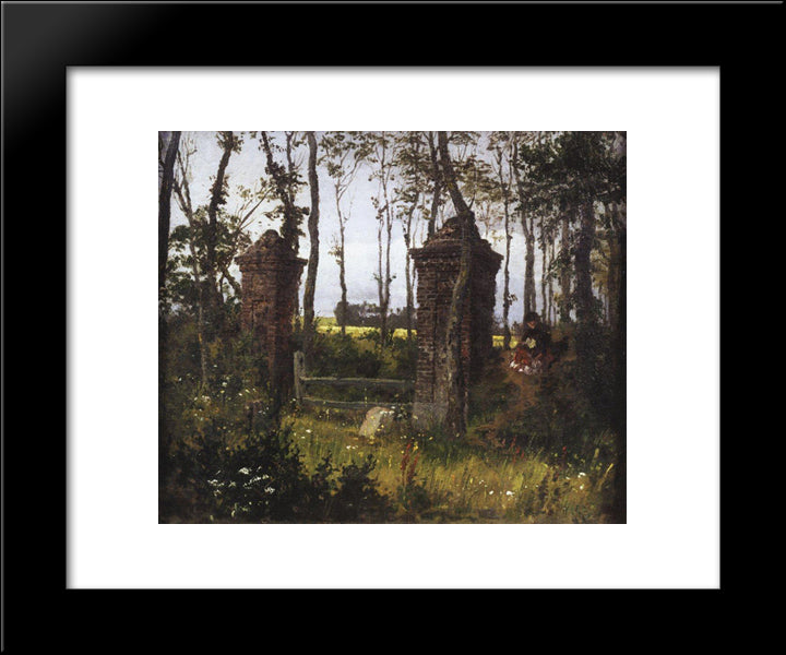 Old Gates. Vel. Normandy. 20x24 Black Modern Wood Framed Art Print Poster by Polenov, Vasily