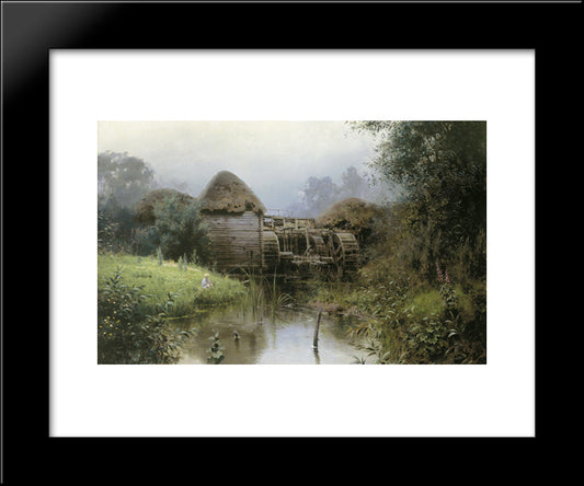 Old Mill 20x24 Black Modern Wood Framed Art Print Poster by Polenov, Vasily