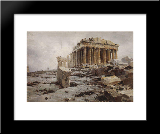 Parthenon. Temple Of Athena Parthenos. 20x24 Black Modern Wood Framed Art Print Poster by Polenov, Vasily