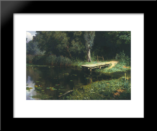 Pond 20x24 Black Modern Wood Framed Art Print Poster by Polenov, Vasily