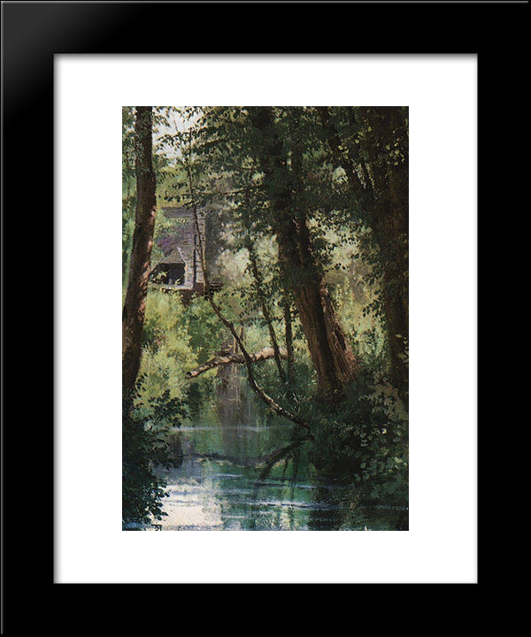 Pond At Wehle 20x24 Black Modern Wood Framed Art Print Poster by Polenov, Vasily