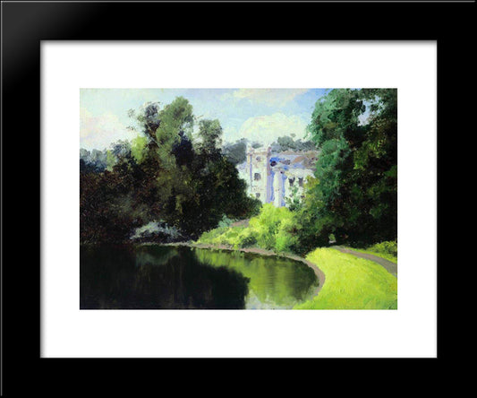 Pond In The Park. Olshanka. 20x24 Black Modern Wood Framed Art Print Poster by Polenov, Vasily