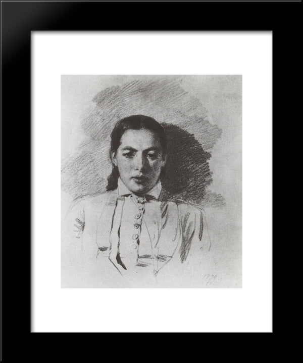 Portrait N. V. Yakunchikova 20x24 Black Modern Wood Framed Art Print Poster by Polenov, Vasily