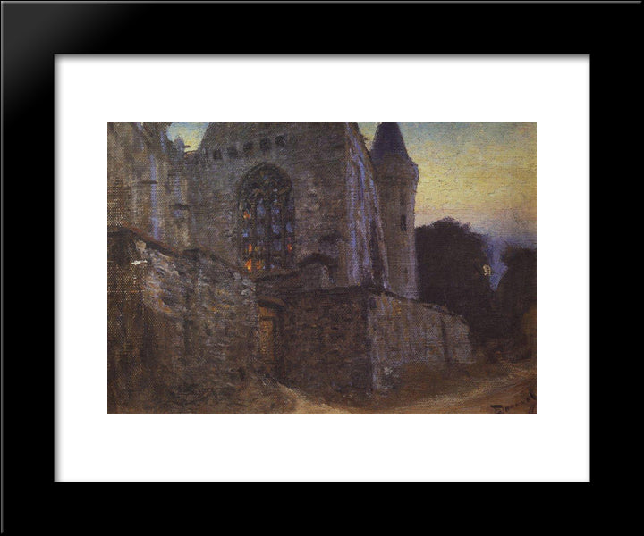 Redon Abbey 20x24 Black Modern Wood Framed Art Print Poster by Polenov, Vasily