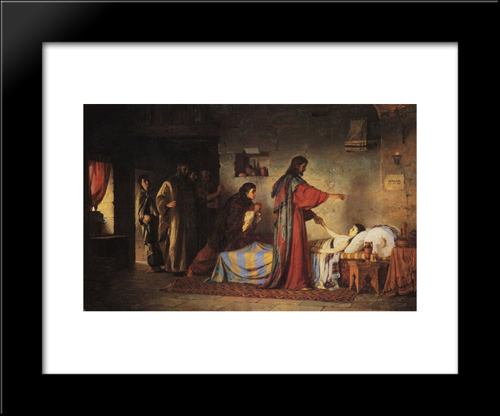 Ressurection Of Jairus Daughter 20x24 Black Modern Wood Framed Art Print Poster by Polenov, Vasily