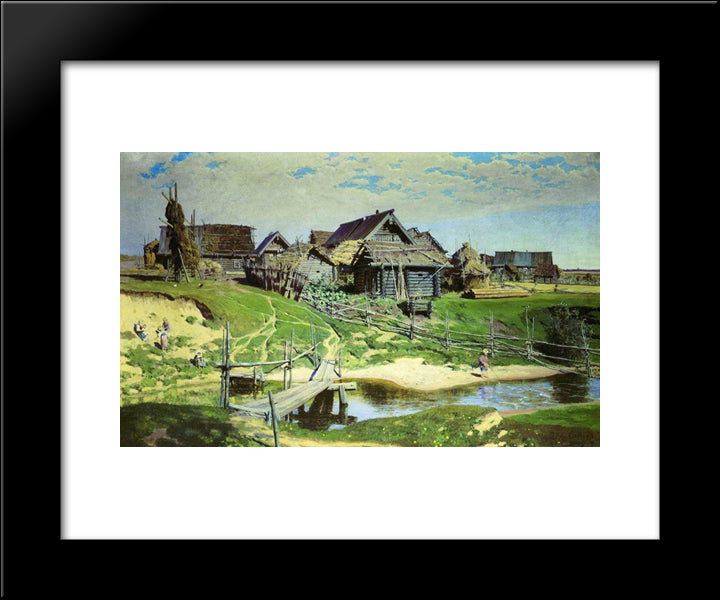 Russian Village 20x24 Black Modern Wood Framed Art Print Poster by Polenov, Vasily