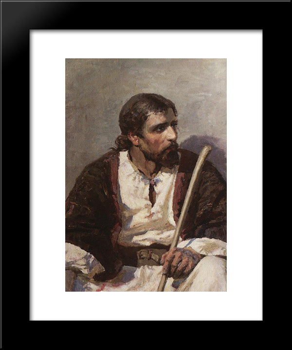 Seated Christ 20x24 Black Modern Wood Framed Art Print Poster by Polenov, Vasily