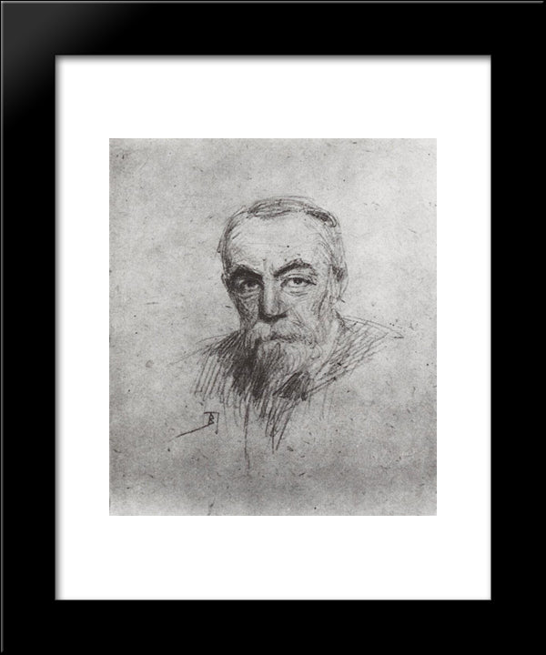 Self-Portrait 20x24 Black Modern Wood Framed Art Print Poster by Polenov, Vasily