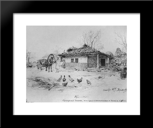 Sketches Of The Russian-Turkish War. Bulgarian House. 20x24 Black Modern Wood Framed Art Print Poster by Polenov, Vasily