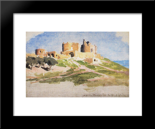 Tancred Castle In Tiberias 20x24 Black Modern Wood Framed Art Print Poster by Polenov, Vasily