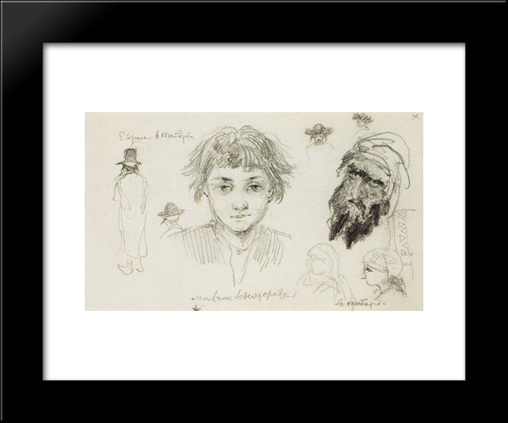 The Boy In Nazareth. Jews In Tabor. 20x24 Black Modern Wood Framed Art Print Poster by Polenov, Vasily