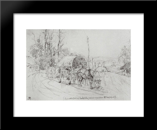 The Cart With The Wounded 20x24 Black Modern Wood Framed Art Print Poster by Polenov, Vasily