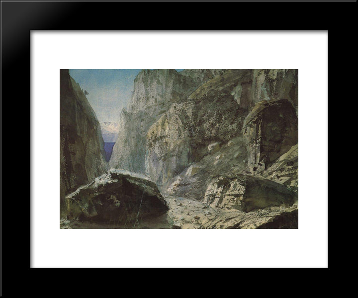 The Gorge Of The Rocky Mountains 20x24 Black Modern Wood Framed Art Print Poster by Polenov, Vasily