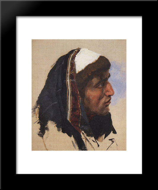 The Head Of A Young Man In A Blue Veil 20x24 Black Modern Wood Framed Art Print Poster by Polenov, Vasily