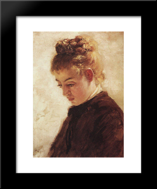 The Head Of Model Blanche Orme 20x24 Black Modern Wood Framed Art Print Poster by Polenov, Vasily