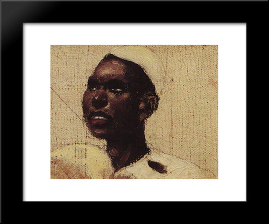 The Head Of Nubian Man 20x24 Black Modern Wood Framed Art Print Poster by Polenov, Vasily