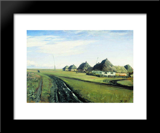 The Road Near The Village 20x24 Black Modern Wood Framed Art Print Poster by Polenov, Vasily