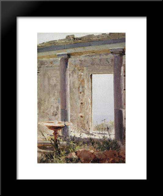 The Ruins Of Of The Palace In Palestine 20x24 Black Modern Wood Framed Art Print Poster by Polenov, Vasily