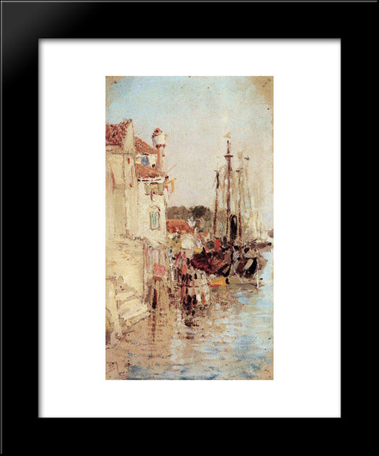 Venice. Channals. 20x24 Black Modern Wood Framed Art Print Poster by Polenov, Vasily