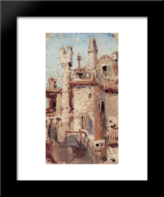 Venice. Pipes. 20x24 Black Modern Wood Framed Art Print Poster by Polenov, Vasily