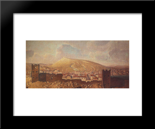 View Of Feodosia From Quarantine To The Ruins Of The Genoese Fortress 20x24 Black Modern Wood Framed Art Print Poster by Polenov, Vasily