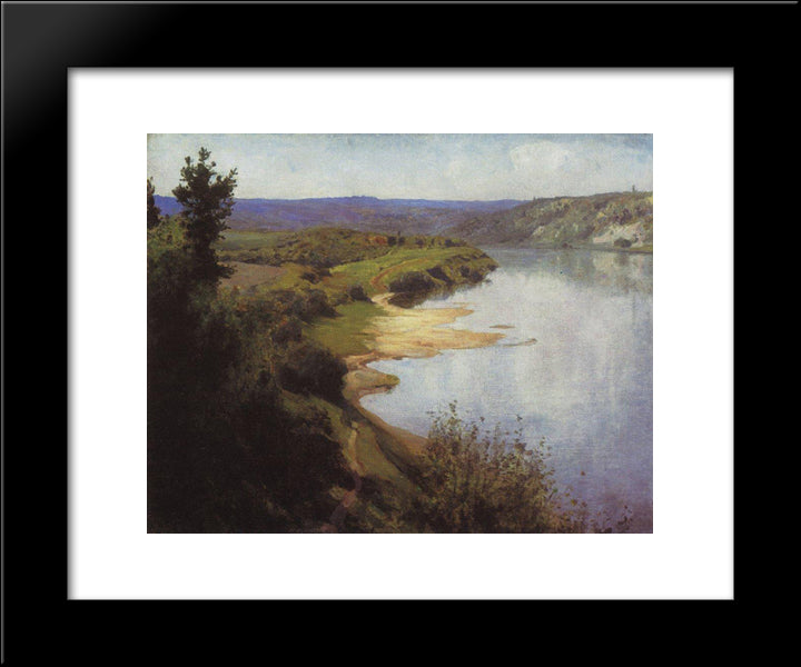 View Of Oka From The Western Riverbank 20x24 Black Modern Wood Framed Art Print Poster by Polenov, Vasily