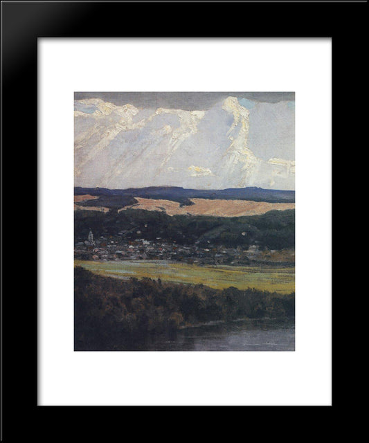 View Of Tarusa From High Oka Bank 20x24 Black Modern Wood Framed Art Print Poster by Polenov, Vasily