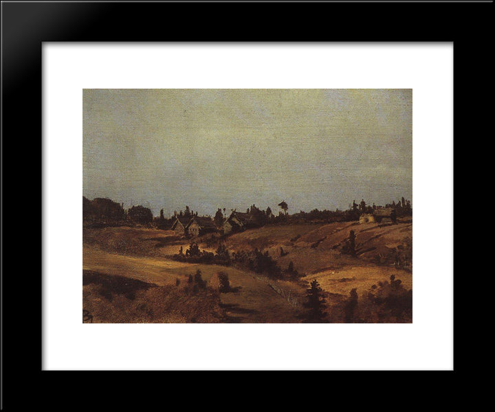 Village Mount Okulova 20x24 Black Modern Wood Framed Art Print Poster by Polenov, Vasily