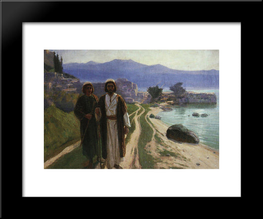 We Decided To Go To Jerusalem 20x24 Black Modern Wood Framed Art Print Poster by Polenov, Vasily