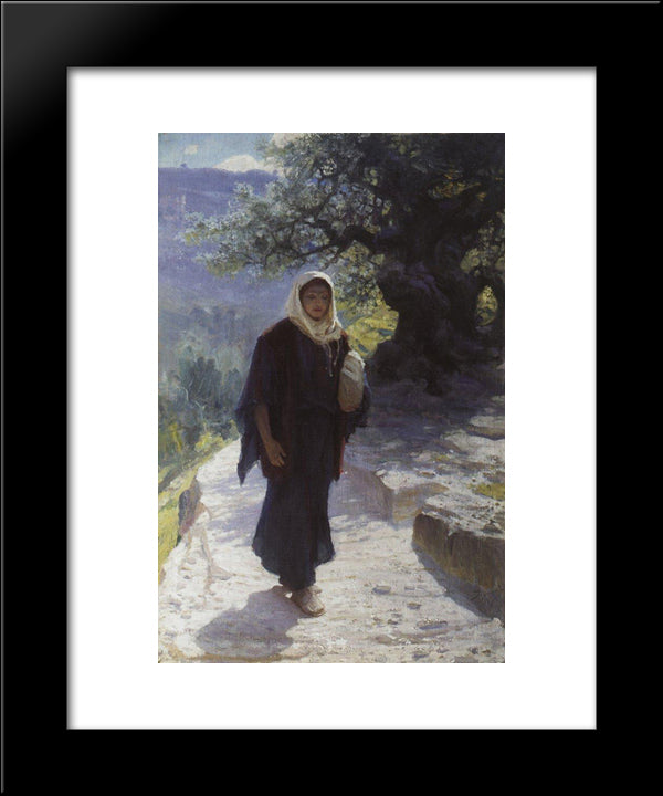 Went Into The Hill Country 20x24 Black Modern Wood Framed Art Print Poster by Polenov, Vasily