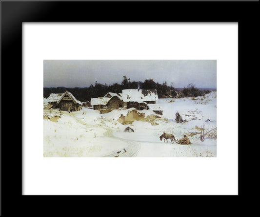 Winter. Imochentsy. 20x24 Black Modern Wood Framed Art Print Poster by Polenov, Vasily