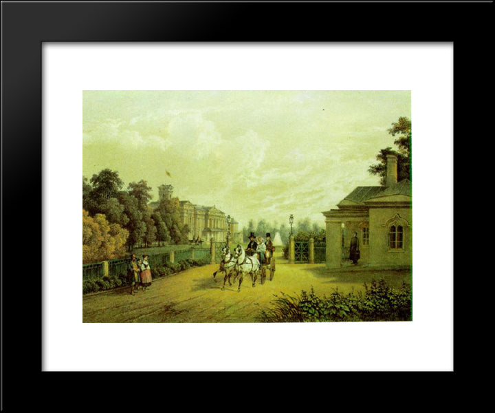 Entrance Into Verkiai Palace, Vilnius, Lithuania 20x24 Black Modern Wood Framed Art Print Poster by Sadovnikov, Vasily