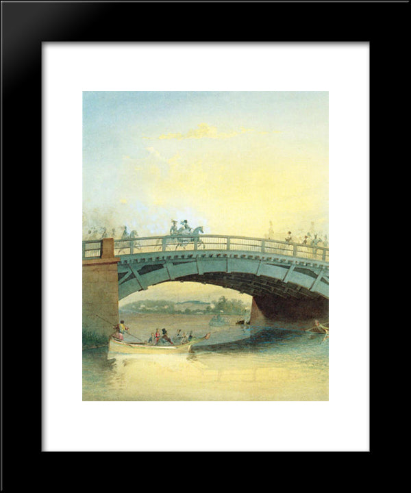 Kamennoostrovsky Bridge 20x24 Black Modern Wood Framed Art Print Poster by Sadovnikov, Vasily