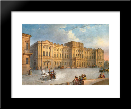 Mariinsky Palace As Seen From The Blue Bridge 20x24 Black Modern Wood Framed Art Print Poster by Sadovnikov, Vasily