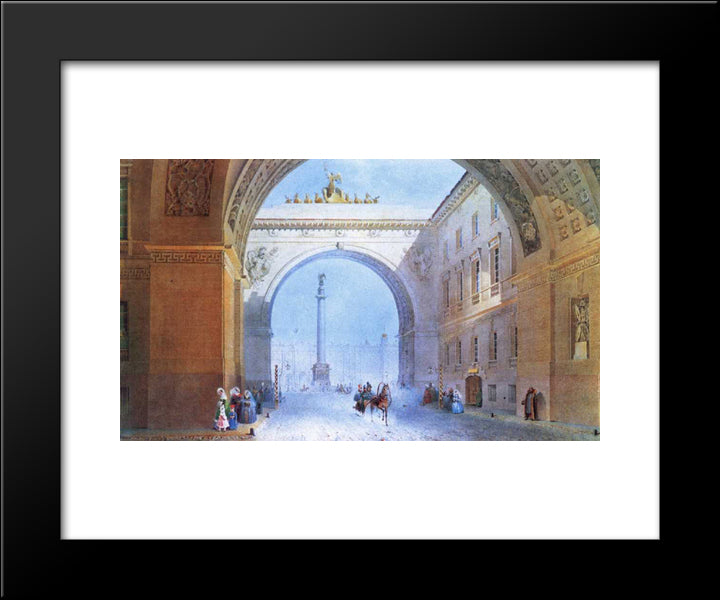 The Arch Of The General Headquarters Building 20x24 Black Modern Wood Framed Art Print Poster by Sadovnikov, Vasily