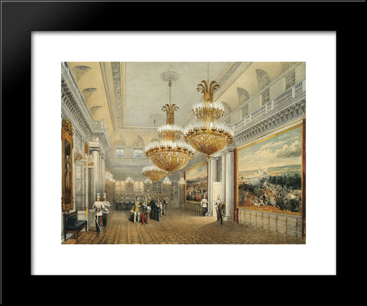 The Field Marshal'S Hall Of The Winter Palace 20x24 Black Modern Wood Framed Art Print Poster by Sadovnikov, Vasily