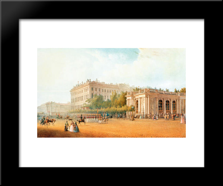 View Of The Anichkov Palace 20x24 Black Modern Wood Framed Art Print Poster by Sadovnikov, Vasily