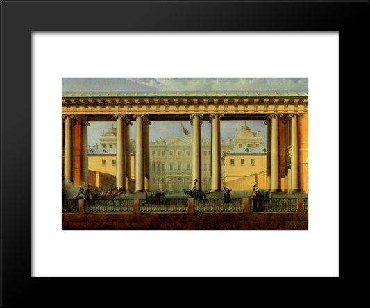 View Of The Anichkov Palace From The Fontanka River 20x24 Black Modern Wood Framed Art Print Poster by Sadovnikov, Vasily