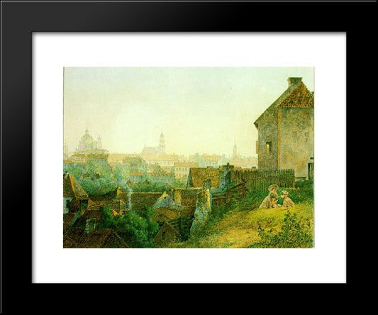 Vilnius City Panorama From Subachius Street 20x24 Black Modern Wood Framed Art Print Poster by Sadovnikov, Vasily